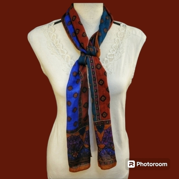OSCAR DE LA RENTA Accessory Street Kashmir Pattern Wool Scarf - Picture 1 of 9